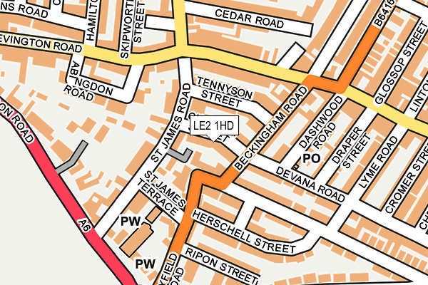 LE2 1HD map - OS OpenMap – Local (Ordnance Survey)