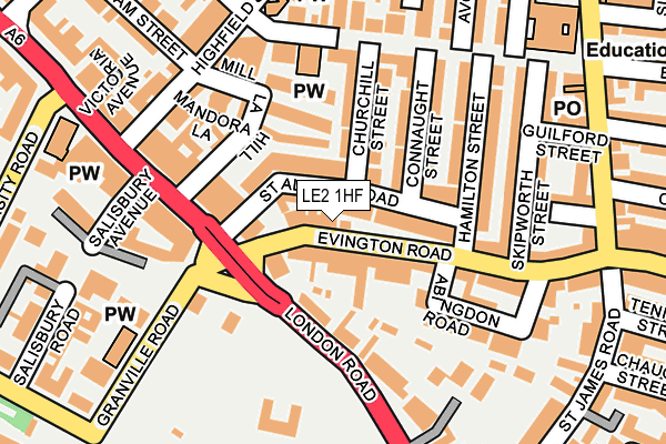 LE2 1HF map - OS OpenMap – Local (Ordnance Survey)