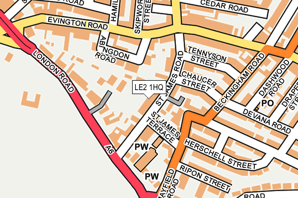 LE2 1HQ map - OS OpenMap – Local (Ordnance Survey)