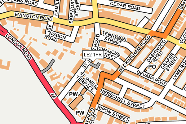 LE2 1HR map - OS OpenMap – Local (Ordnance Survey)
