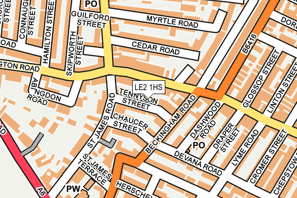LE2 1HS map - OS OpenMap – Local (Ordnance Survey)