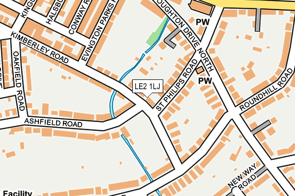 LE2 1LJ map - OS OpenMap – Local (Ordnance Survey)