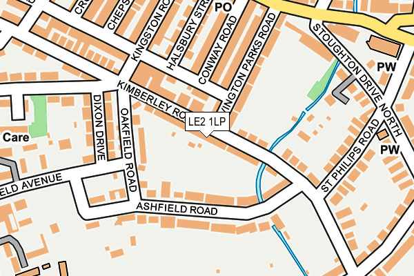LE2 1LP map - OS OpenMap – Local (Ordnance Survey)