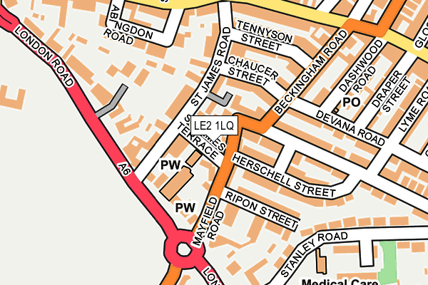 LE2 1LQ map - OS OpenMap – Local (Ordnance Survey)