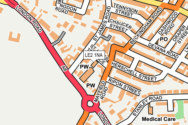 LE2 1NA map - OS OpenMap – Local (Ordnance Survey)