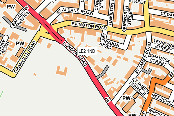 LE2 1ND map - OS OpenMap – Local (Ordnance Survey)