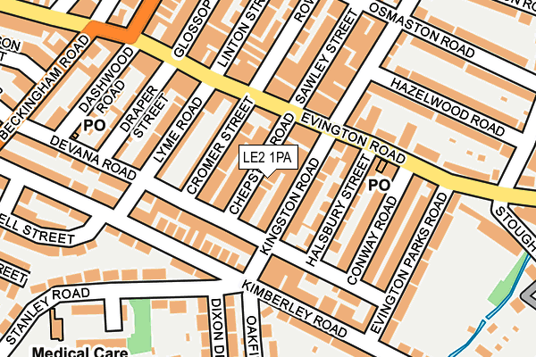 LE2 1PA map - OS OpenMap – Local (Ordnance Survey)