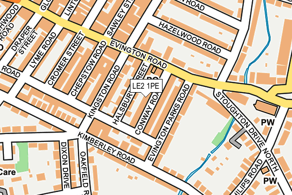 LE2 1PE map - OS OpenMap – Local (Ordnance Survey)