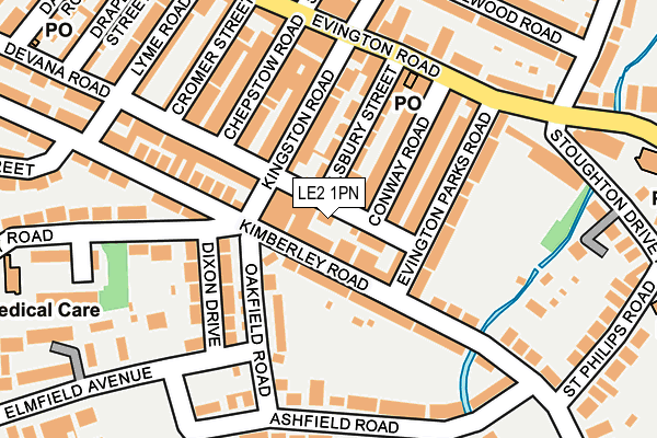 LE2 1PN map - OS OpenMap – Local (Ordnance Survey)