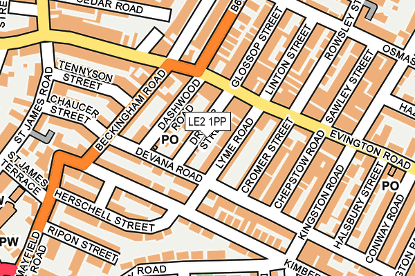 LE2 1PP map - OS OpenMap – Local (Ordnance Survey)