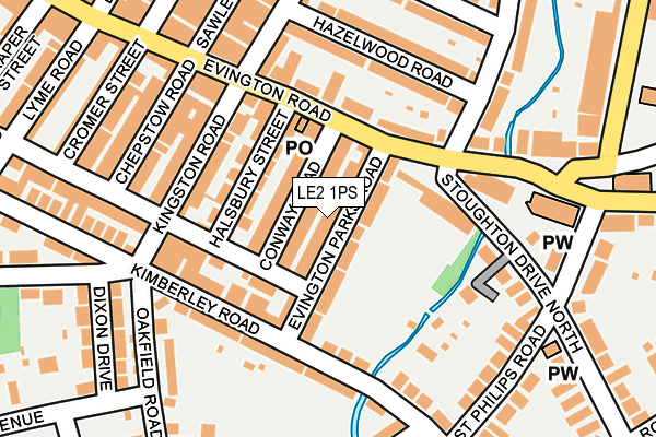 LE2 1PS map - OS OpenMap – Local (Ordnance Survey)