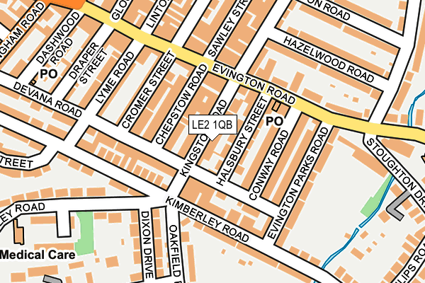 LE2 1QB map - OS OpenMap – Local (Ordnance Survey)
