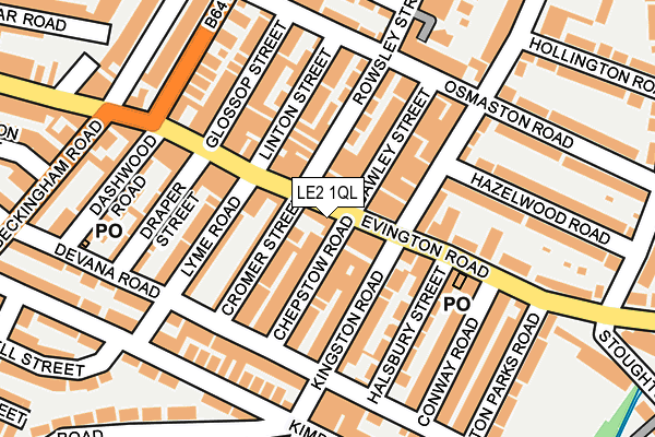 LE2 1QL map - OS OpenMap – Local (Ordnance Survey)