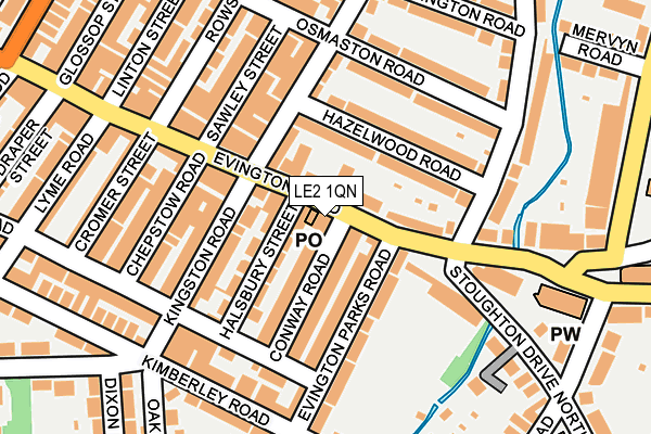 LE2 1QN map - OS OpenMap – Local (Ordnance Survey)