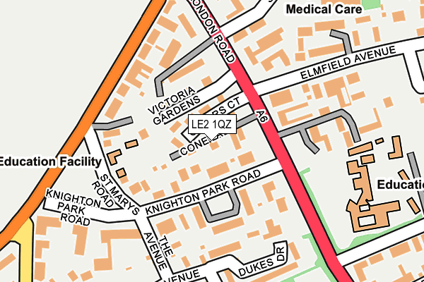 LE2 1QZ map - OS OpenMap – Local (Ordnance Survey)