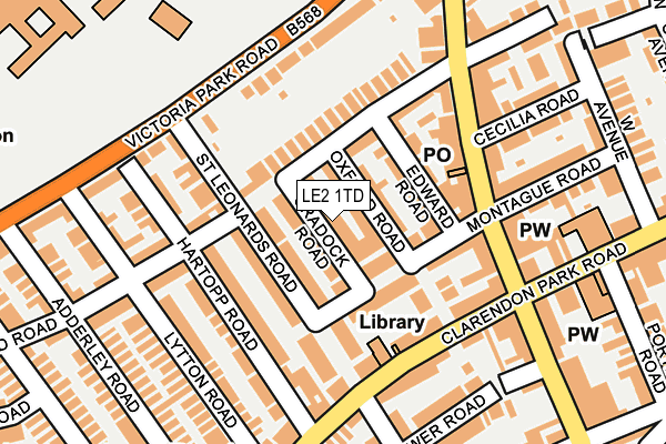 LE2 1TD map - OS OpenMap – Local (Ordnance Survey)
