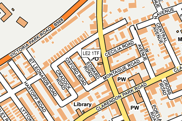 LE2 1TF map - OS OpenMap – Local (Ordnance Survey)