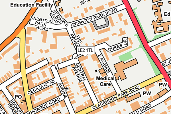 LE2 1TL map - OS OpenMap – Local (Ordnance Survey)