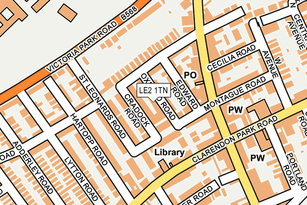LE2 1TN map - OS OpenMap – Local (Ordnance Survey)
