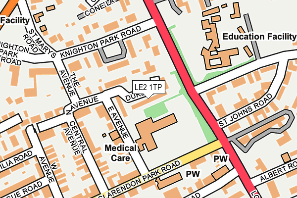 LE2 1TP map - OS OpenMap – Local (Ordnance Survey)