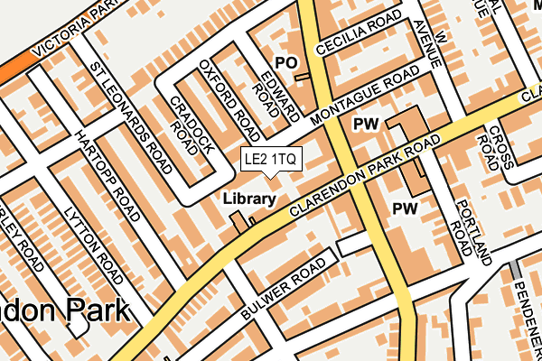 LE2 1TQ map - OS OpenMap – Local (Ordnance Survey)