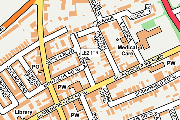 LE2 1TR map - OS OpenMap – Local (Ordnance Survey)