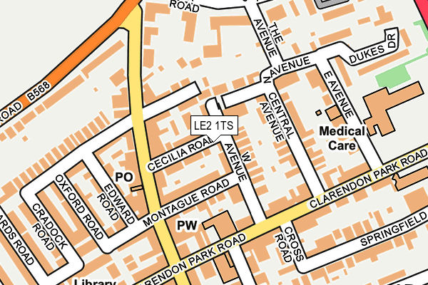 LE2 1TS map - OS OpenMap – Local (Ordnance Survey)