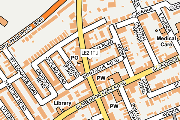 LE2 1TU map - OS OpenMap – Local (Ordnance Survey)