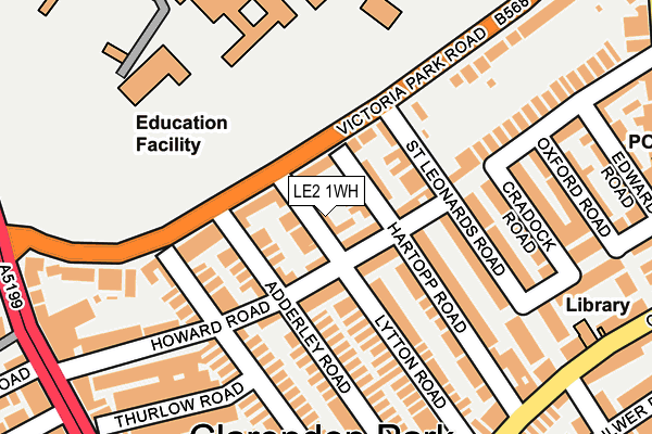 LE2 1WH map - OS OpenMap – Local (Ordnance Survey)