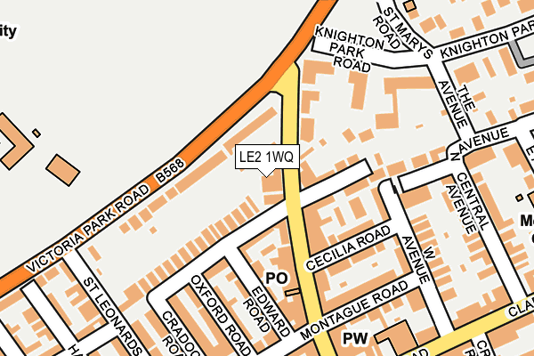 LE2 1WQ map - OS OpenMap – Local (Ordnance Survey)