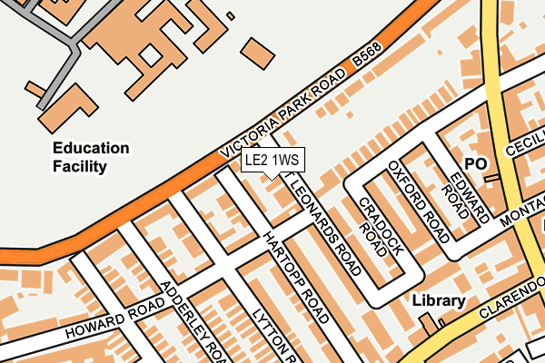 LE2 1WS map - OS OpenMap – Local (Ordnance Survey)