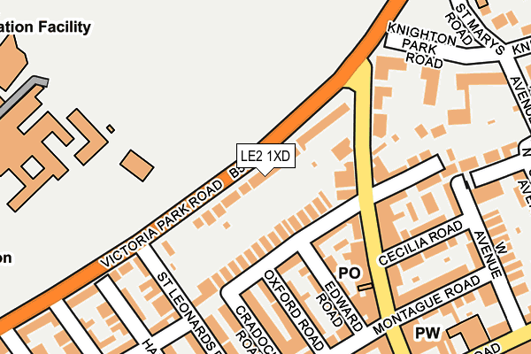 LE2 1XD map - OS OpenMap – Local (Ordnance Survey)