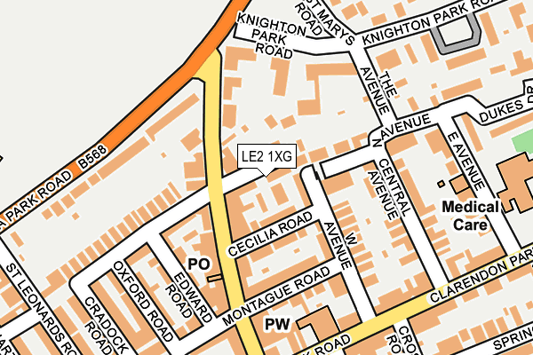 Map of EVINGTON VILLAGE MEWS MANAGEMENT COMPANY LIMITED at local scale