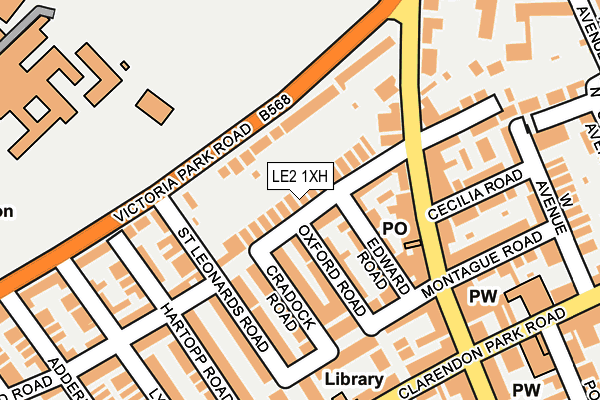 LE2 1XH map - OS OpenMap – Local (Ordnance Survey)