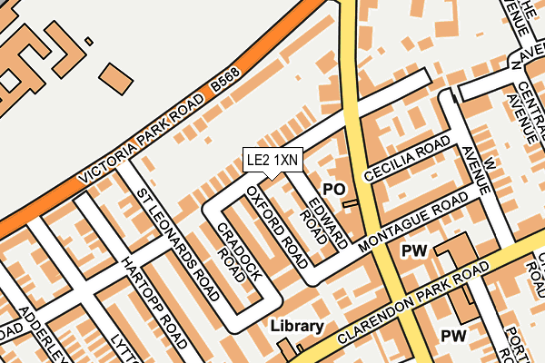 LE2 1XN map - OS OpenMap – Local (Ordnance Survey)