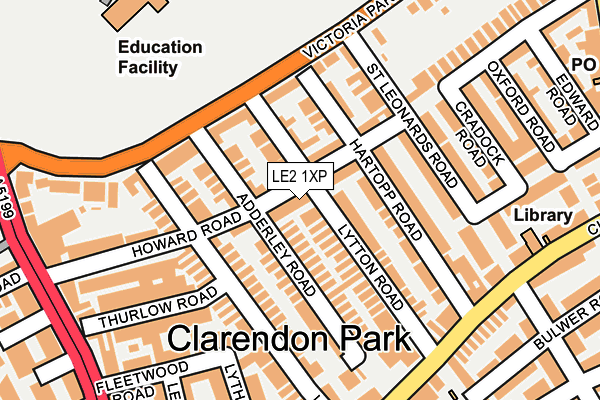 LE2 1XP map - OS OpenMap – Local (Ordnance Survey)