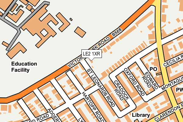 LE2 1XR map - OS OpenMap – Local (Ordnance Survey)