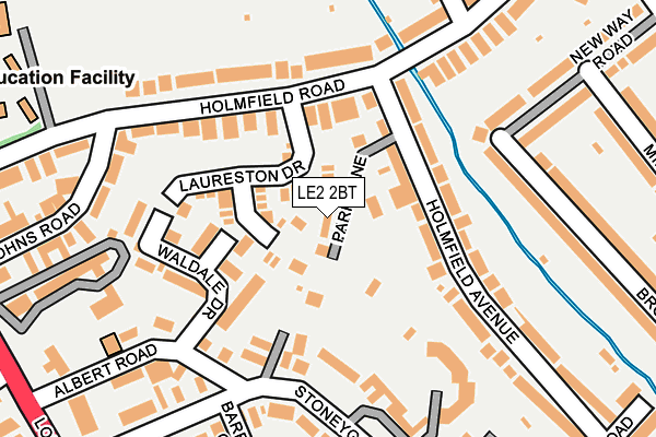 LE2 2BT map - OS OpenMap – Local (Ordnance Survey)