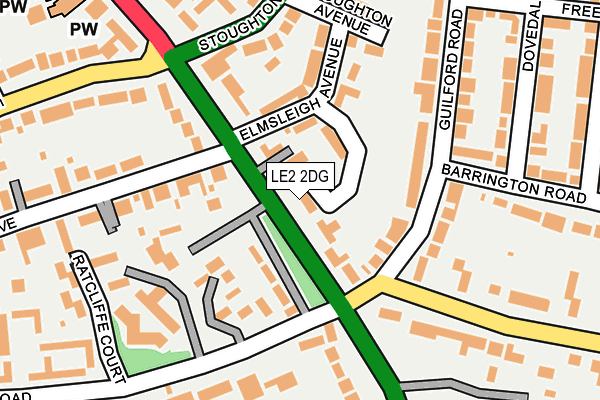 LE2 2DG map - OS OpenMap – Local (Ordnance Survey)