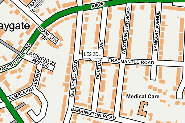 LE2 2DL map - OS OpenMap – Local (Ordnance Survey)