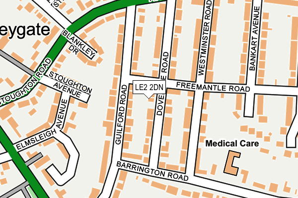 LE2 2DN map - OS OpenMap – Local (Ordnance Survey)