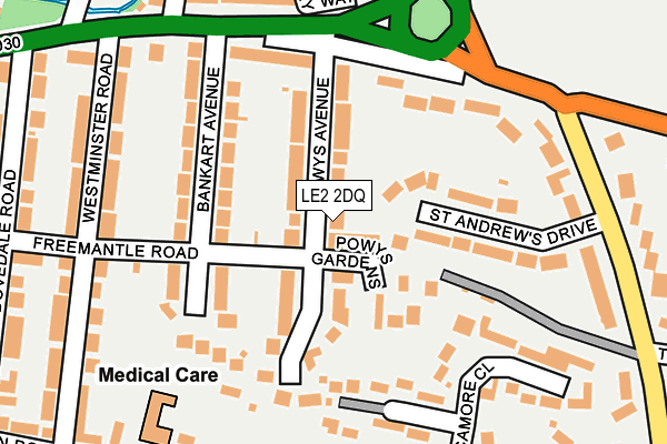 LE2 2DQ map - OS OpenMap – Local (Ordnance Survey)