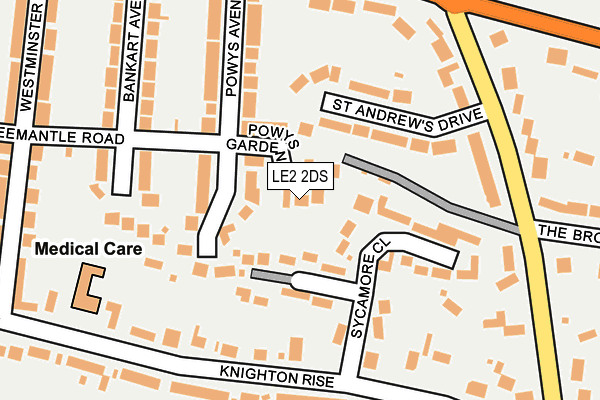 LE2 2DS map - OS OpenMap – Local (Ordnance Survey)