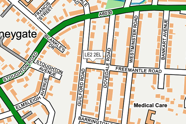 LE2 2EL map - OS OpenMap – Local (Ordnance Survey)