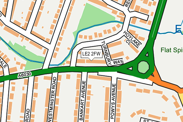 LE2 2FW map - OS OpenMap – Local (Ordnance Survey)