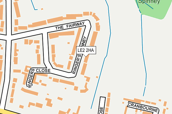 LE2 2HA map - OS OpenMap – Local (Ordnance Survey)