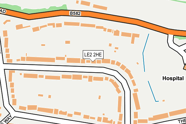 LE2 2HE map - OS OpenMap – Local (Ordnance Survey)