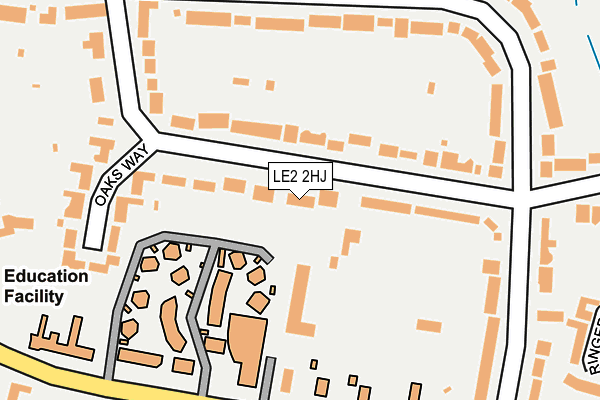 LE2 2HJ map - OS OpenMap – Local (Ordnance Survey)