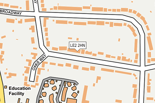 LE2 2HN map - OS OpenMap – Local (Ordnance Survey)