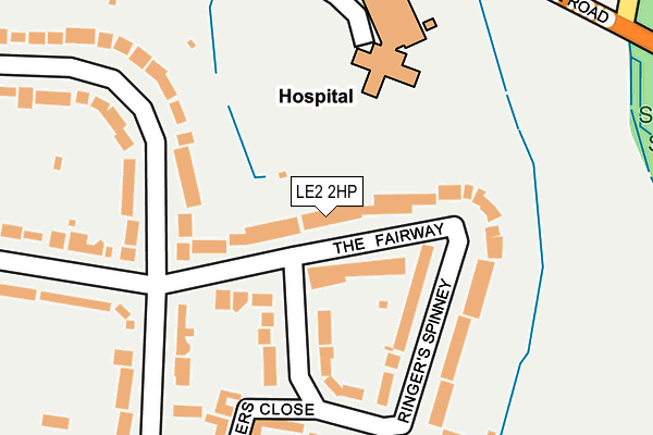 LE2 2HP map - OS OpenMap – Local (Ordnance Survey)